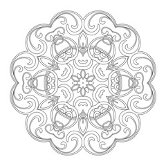 floral Mandala design coloring page on white background