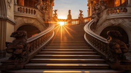 Fototapeta premium radiant stairs to sun