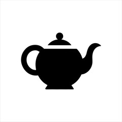 Teapot silhouette on white background. Teapot icon vector sign illustration design. 