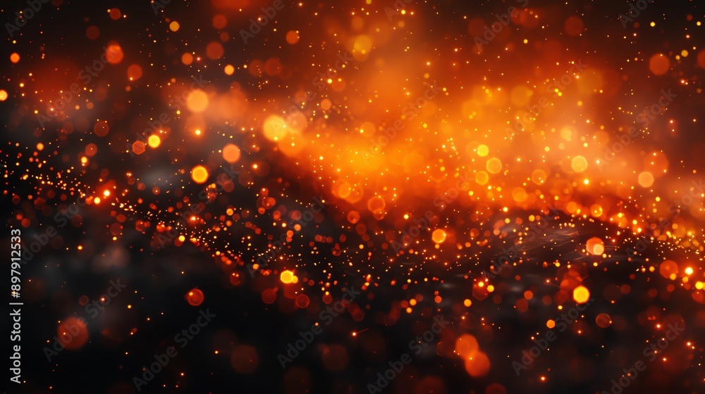 Poster abstract blurred orange and red bokeh background.