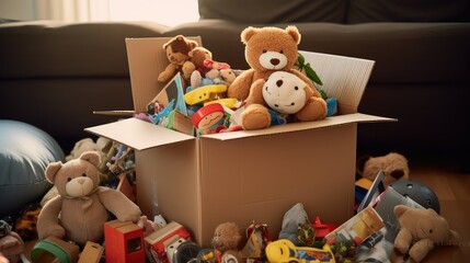 bedroom cardboard box open