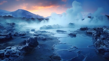 Obraz premium geothermal water vapor