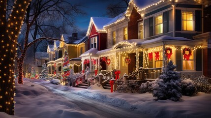 Fototapeta premium outdoor colored christmas lights