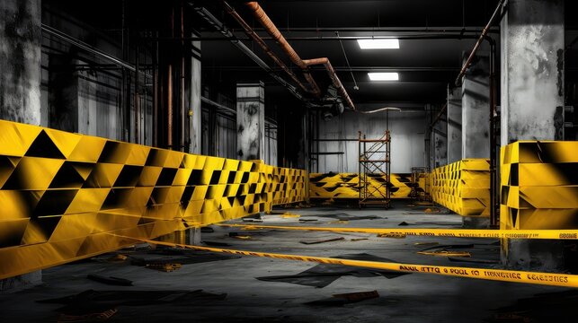 warning black and yellow template