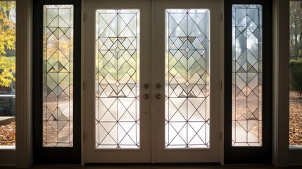 geometric front door glass