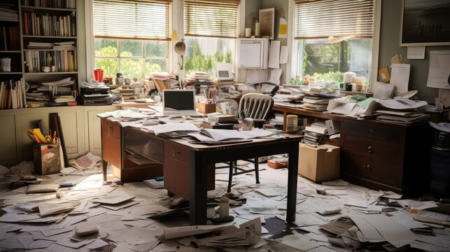 disorganized bad home office