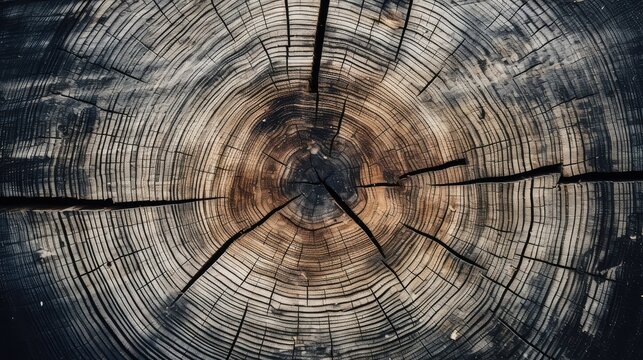 wethered rings of a tree