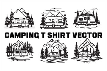  Creative Camping silhouette vector