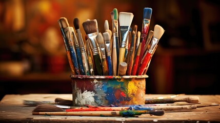Fototapeta premium canvas painting equipment