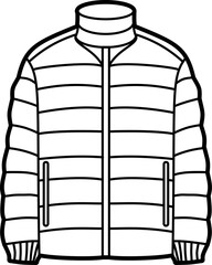 Down jacket illustration outline vector