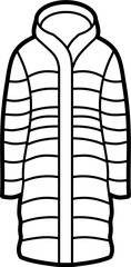 Longline jacket illustration outline vector