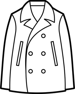 recommend clip art: Peacoat jacket illustration outline vector