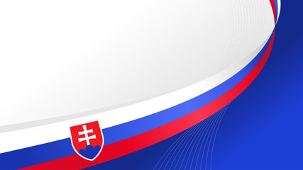 Slovakia flag wave isolated background vector illustration. for national day