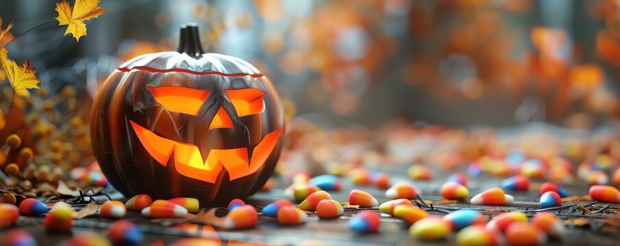 Elegant Halloween candy, stylish presentation,