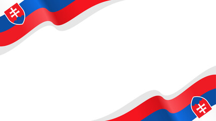 Slovakia flag wave isolated background vector illustration. for national day