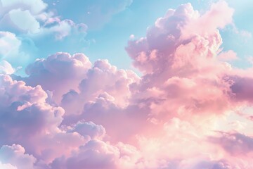 Dreamy Pink and Blue Cloudscape.
