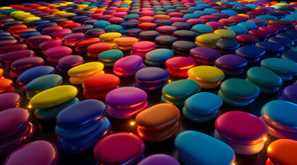 colorful macaron background 3d render