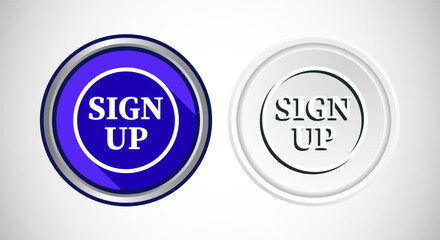 Sign Up Icon Button Set Design Illustration.