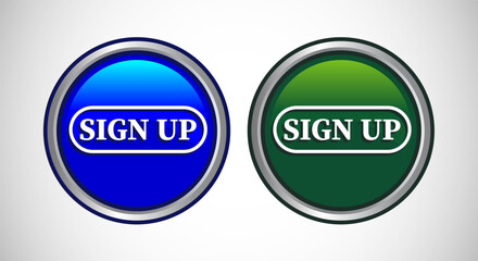 Sign Up Icon Button Set Design Illustration.