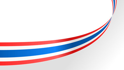 Thailand flag vector. World flags and ribbons. Thai flag ribbon background