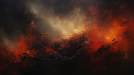 Energetic bursts of fiery heat against a deep, velvety black