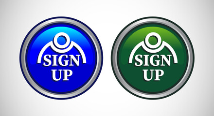 Sign Up Icon Button Set Design Illustration.