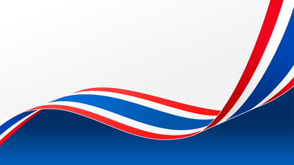 Thailand flag vector. World flags and ribbons. Thai flag ribbon background