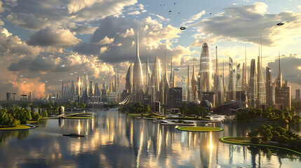 Naklejka premium future city