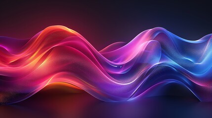 Fototapeta premium Abstract 3D Neon Wave Background.