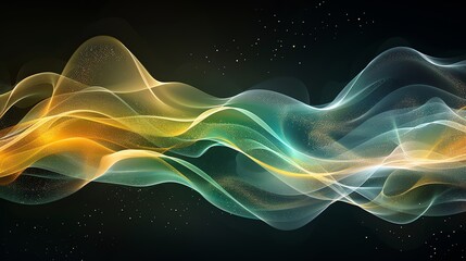 Abstract Green and Gold Waves.