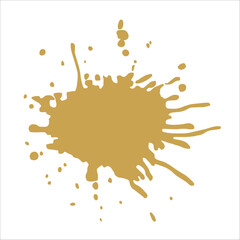 Paint gold pigment spray splash stain illustration spots