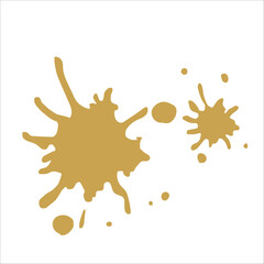 Paint gold pigment spray splash stain illustration spots