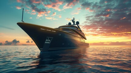 Highly detailed and realistic luxury super yacht