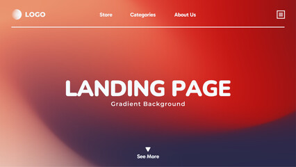 Flat design abstract gradient landing page