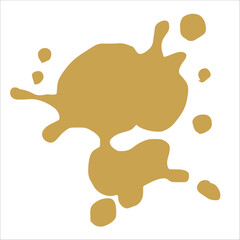 Paint gold pigment spray splash stain illustration spots