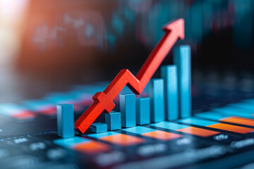 Growth chart business strategy arrow graph.
