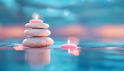 Obraz premium relaxation techniques for stress relief focus on, wellness, ethereal, blend mode, spa backdrop