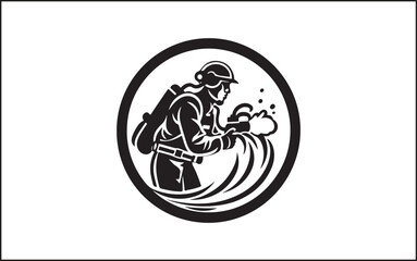 Fireman gesture silhouette. Good use for symbol, logo, web icon, mascot, sign, or any design you want. accident, emblem, emergency, firefighters, extinguishing, emergency exit, lifestyles, protective