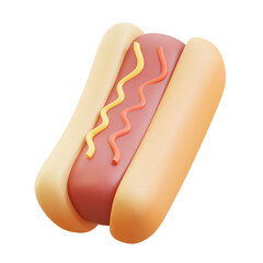 3D Hot dog, 3D rendering