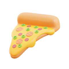 3D Pizza slice, 3D rendering