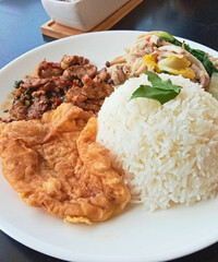 Rice dish assorted with various sides