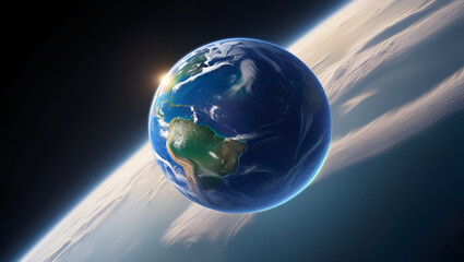 An 3D illustration showing the position of the Earth relative to the Sun during the summer solstice Template for background generative by ai...