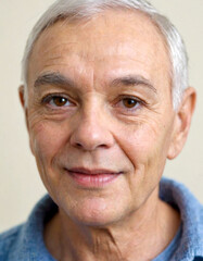 Obraz premium Close-up portrait of an elderly man smiling