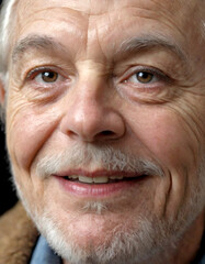 Obraz premium Close-up portrait of a smiling senior man