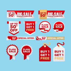 set of sale tags indonesia independence day
