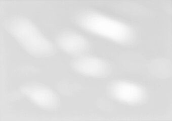 White wall with shadow of leaves overlay. Sunlight effect shadow on the wall. Minimal blurred backdrop backgrounds. Summer tropical surface background.