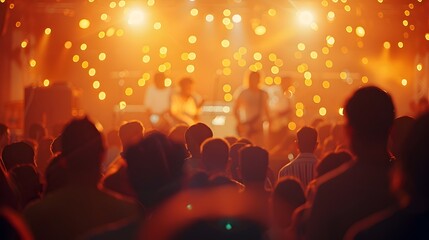 Naklejka premium Vibrant Blurred Crowd at Lively City Music Festival