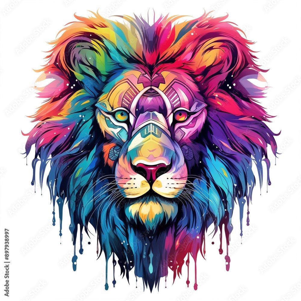 Poster lion head mascot