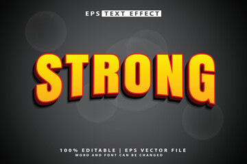 Fototapeta premium Strong text effect font editable typography text