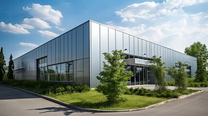 Obraz premium sleek metal building exterior